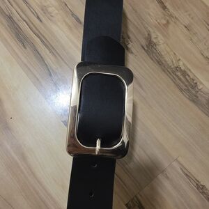 Zara Black Belt with Gold Buckle